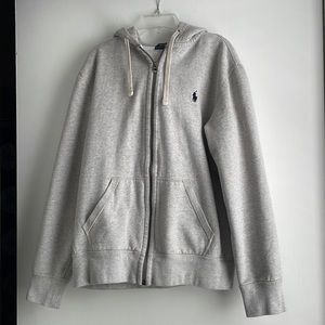 Men’s Ralph Polo Lauren Hoodie, size medium, light gray, gently used